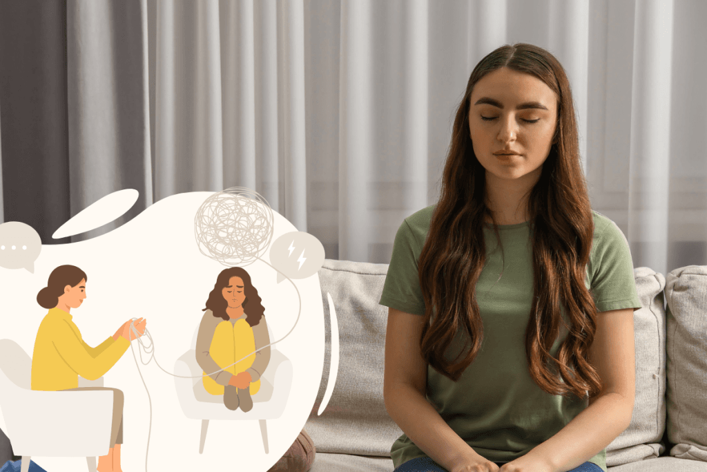 fille en séance d'hypnose pour la préparation aux examens